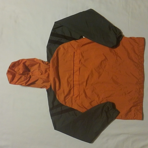 Columbia Sportswear Grey & Orange Windbreaker with Hood & Zippered Pockets 14/16 - Picture 5 of 6